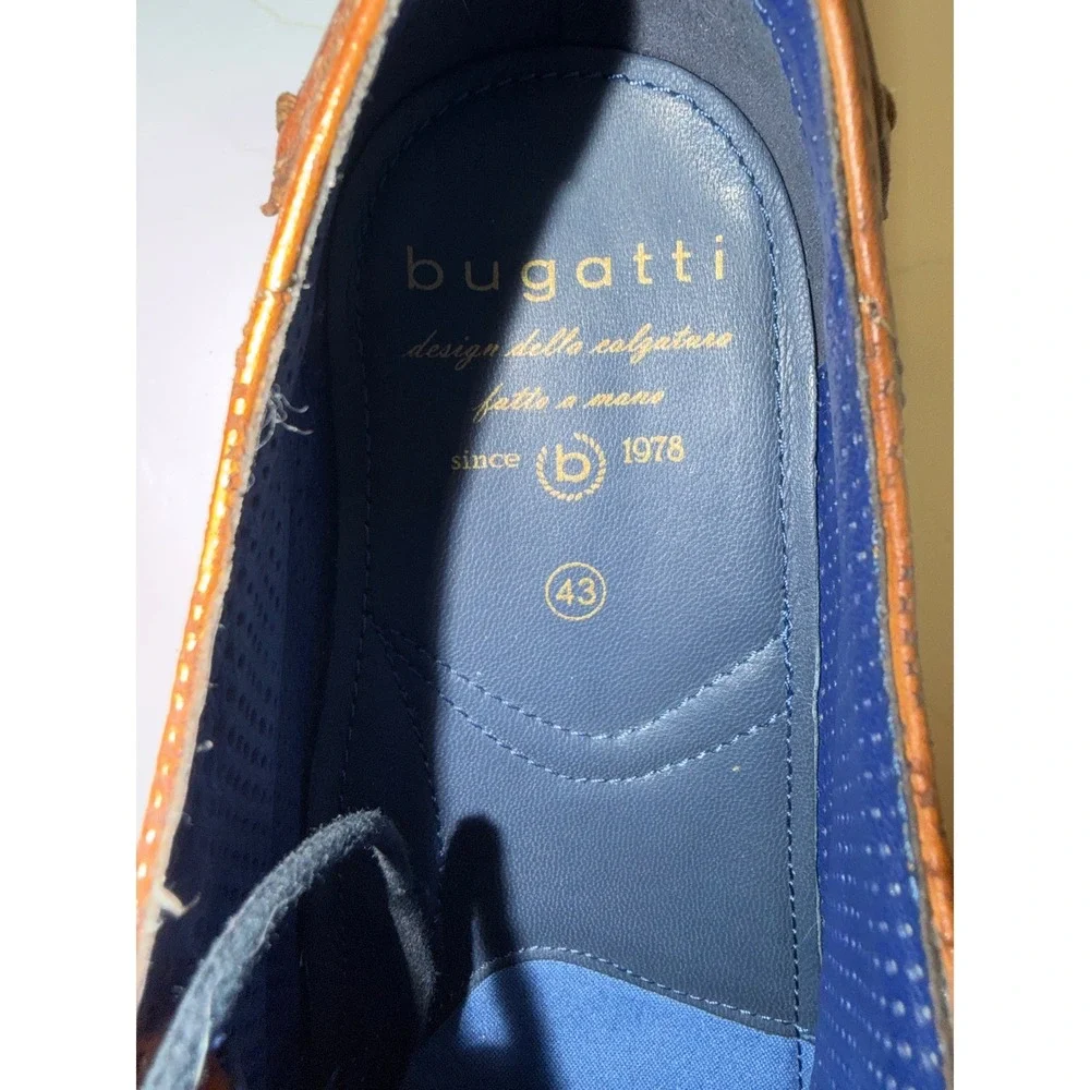 Bugatti Brown Leather Lace Up Dress Shoes Men Size‎ 43 EU 10 US Casual Formal